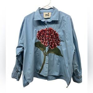 Mii au jardin Sky Blue Casual Shirt